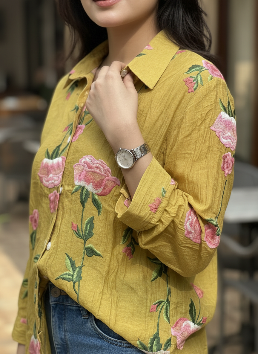 Floral Embroidered Shirt