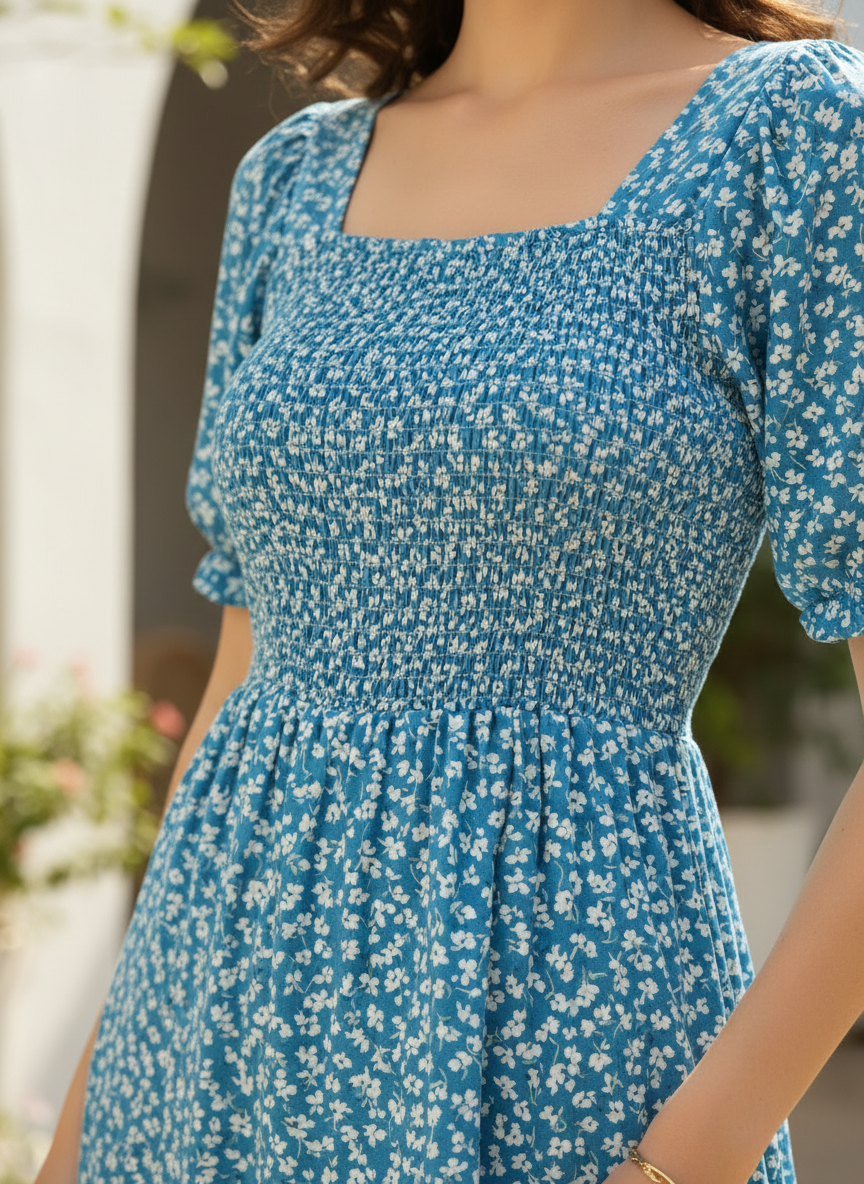 Sienna Floral Smocked Midi Dress
