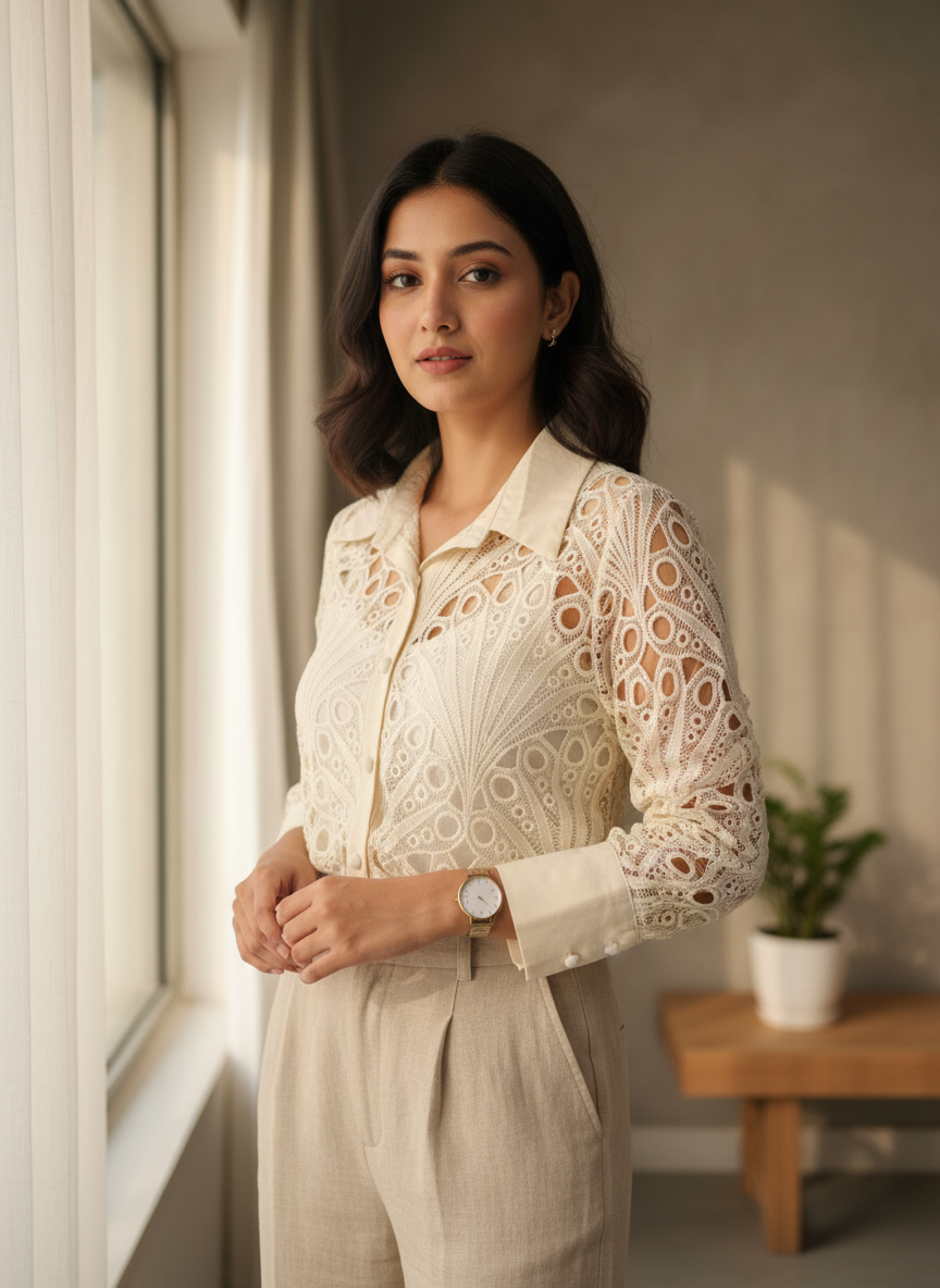The Guipure Lace Statement Blouse