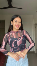 Mesh Swirl Top