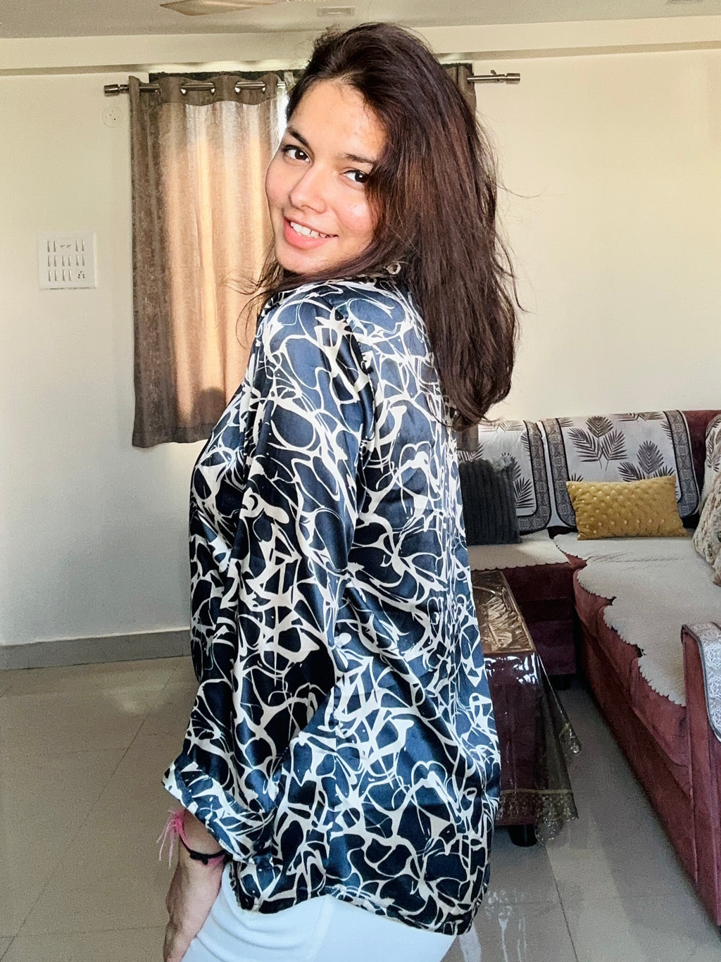 Inkspill Satin Shirt