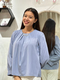 The "Luminous Pearl" Pleated Blouse