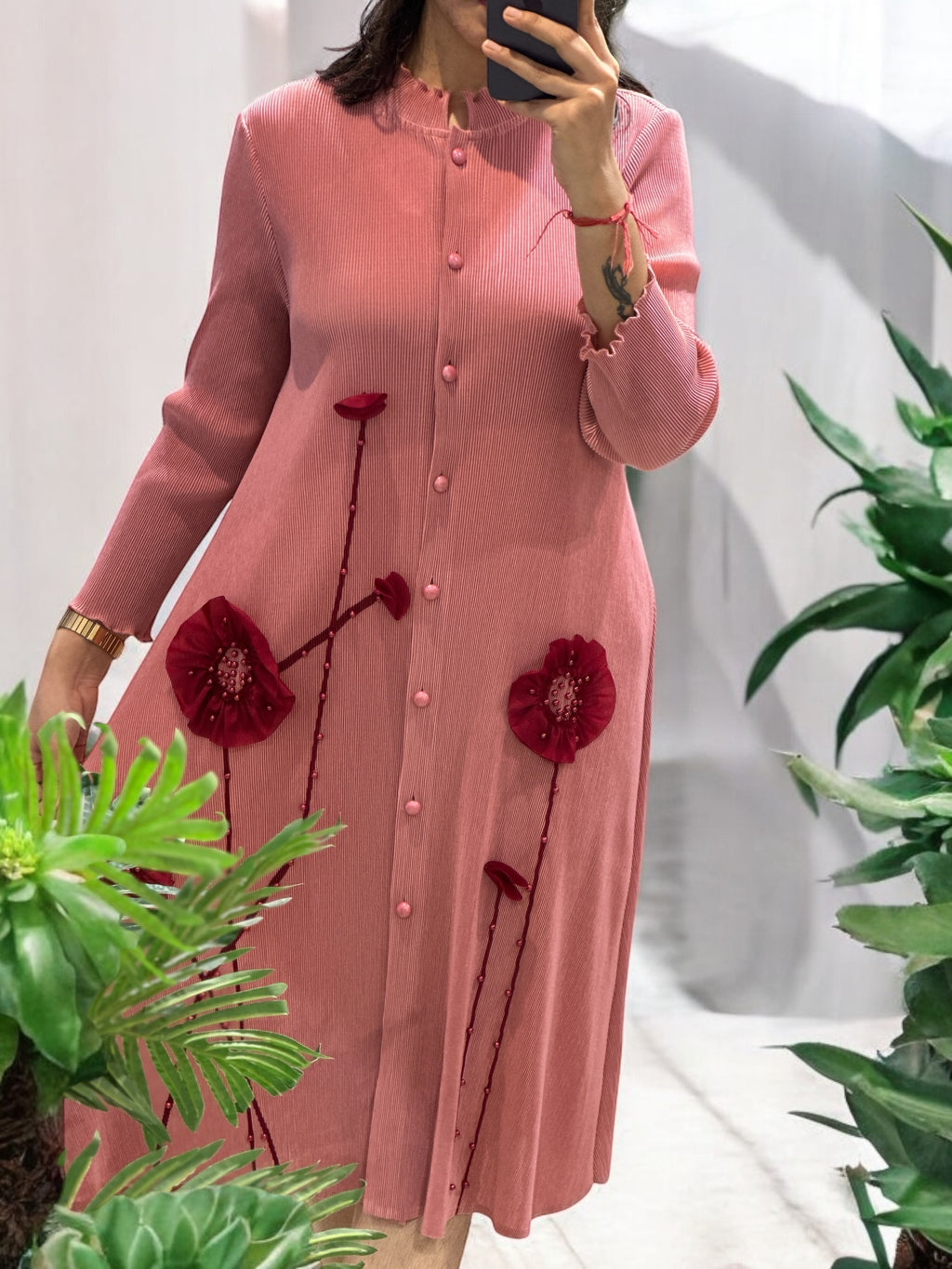 Aurelia Shirt Dress- Peach