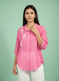 Petal Drift 3D Floral Blouse