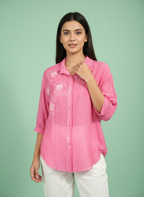Petal Drift 3D Floral Blouse