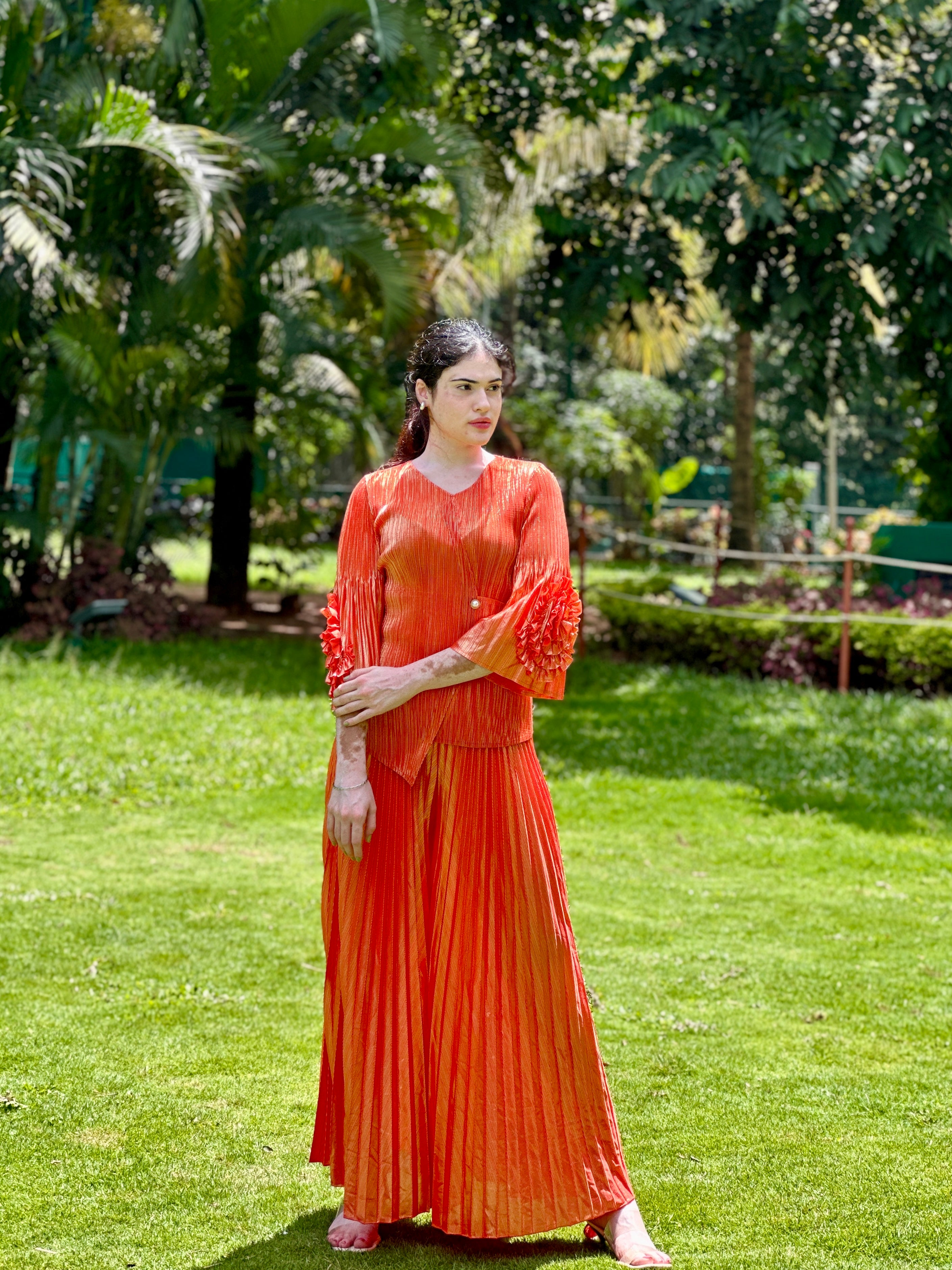 Irene Metallic Set- Orange