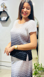 The Midnight Mist Ombre Pleated Set