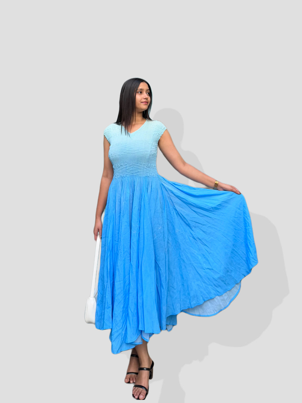 Isabel Flare Dress- Blue