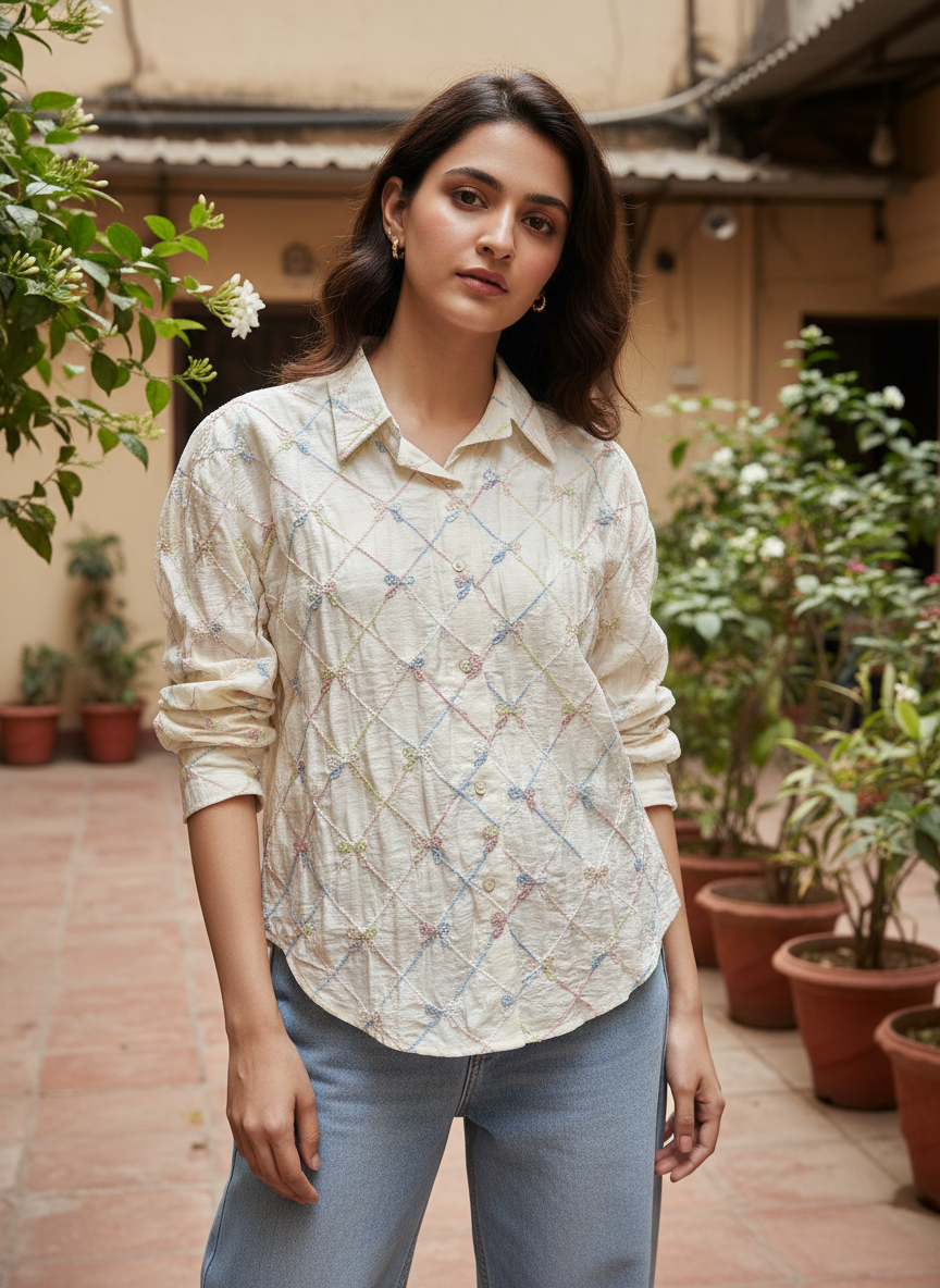 Ivory Embroidered Shirt