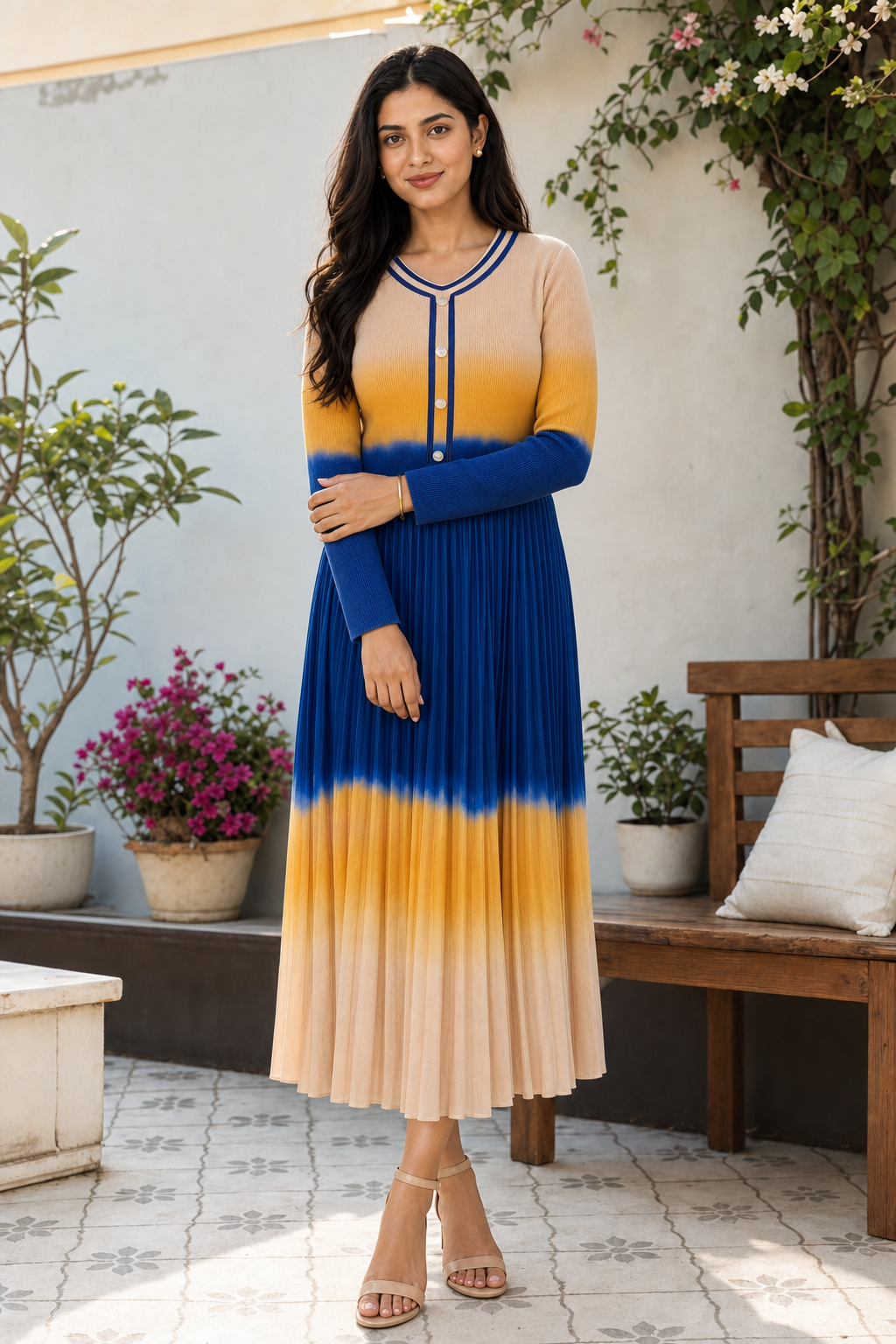 Ombré Pleated Dress
