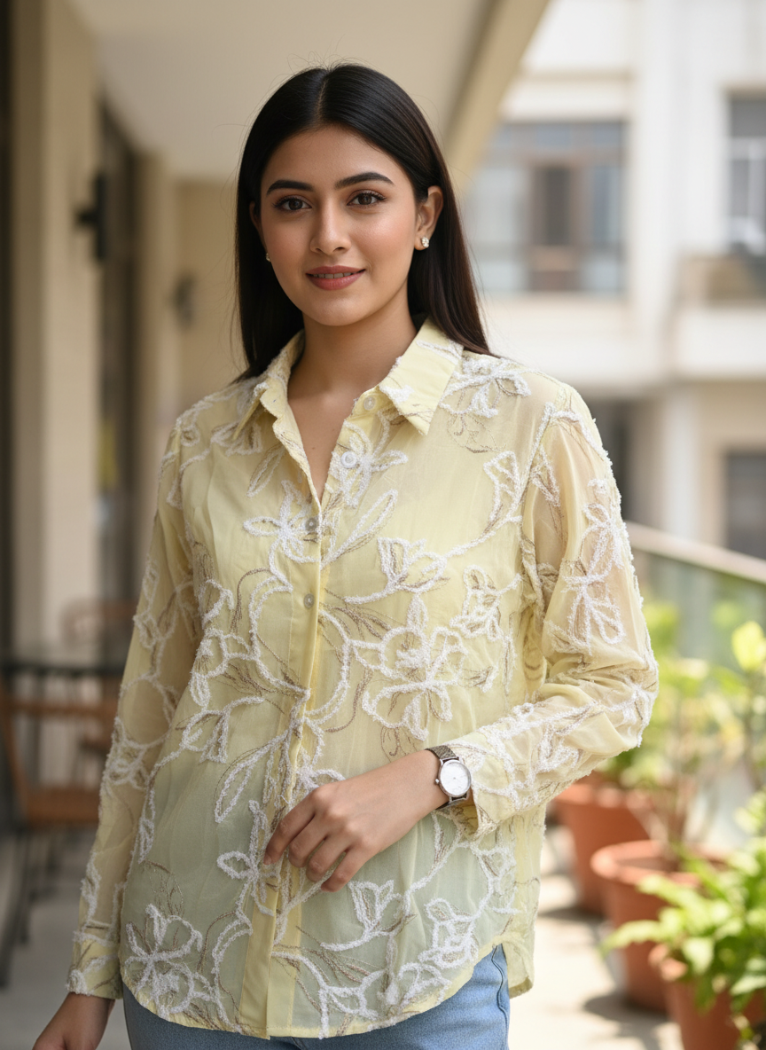 Floral Embroidered shirt