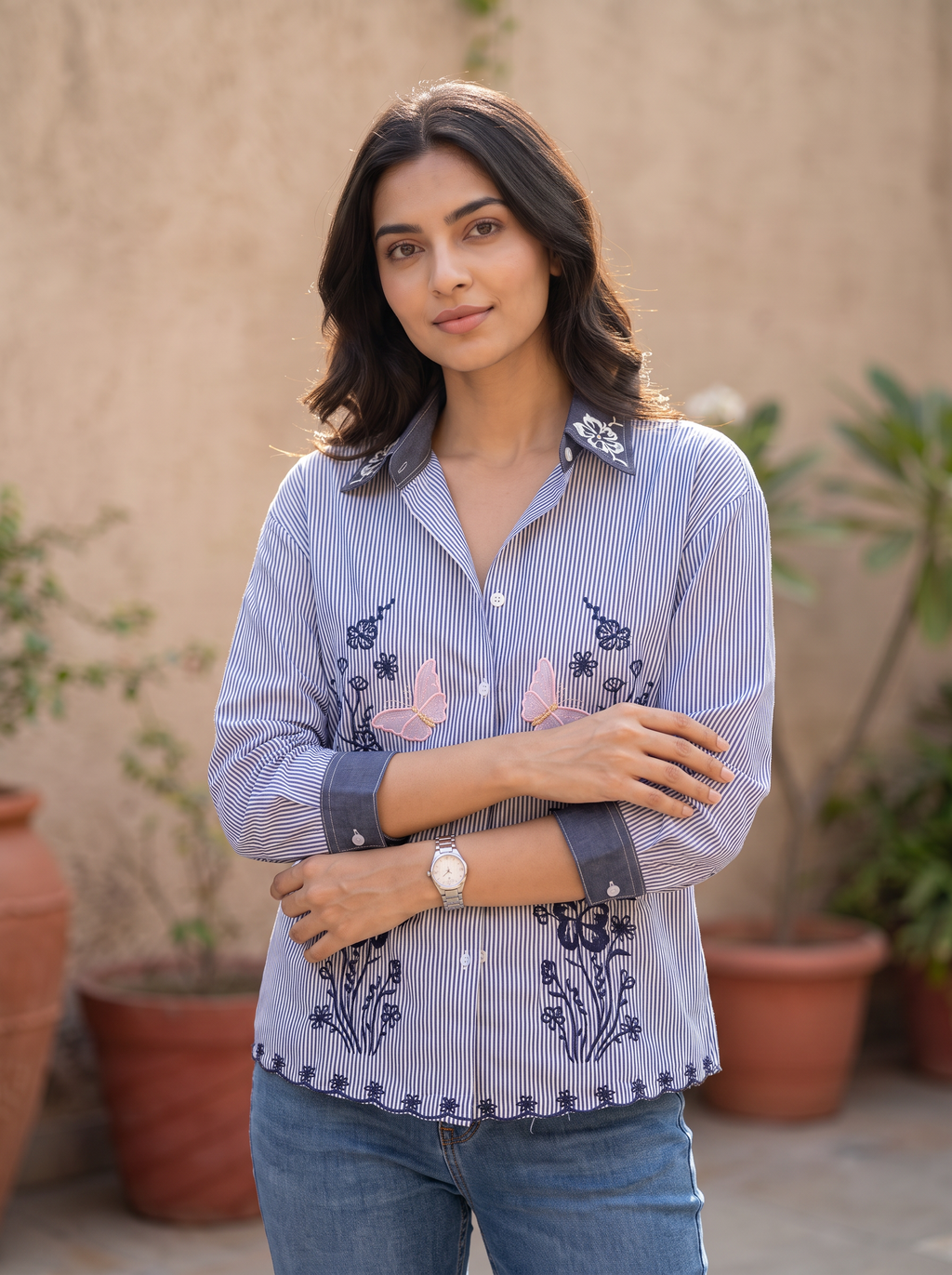Striped Floral Shirt