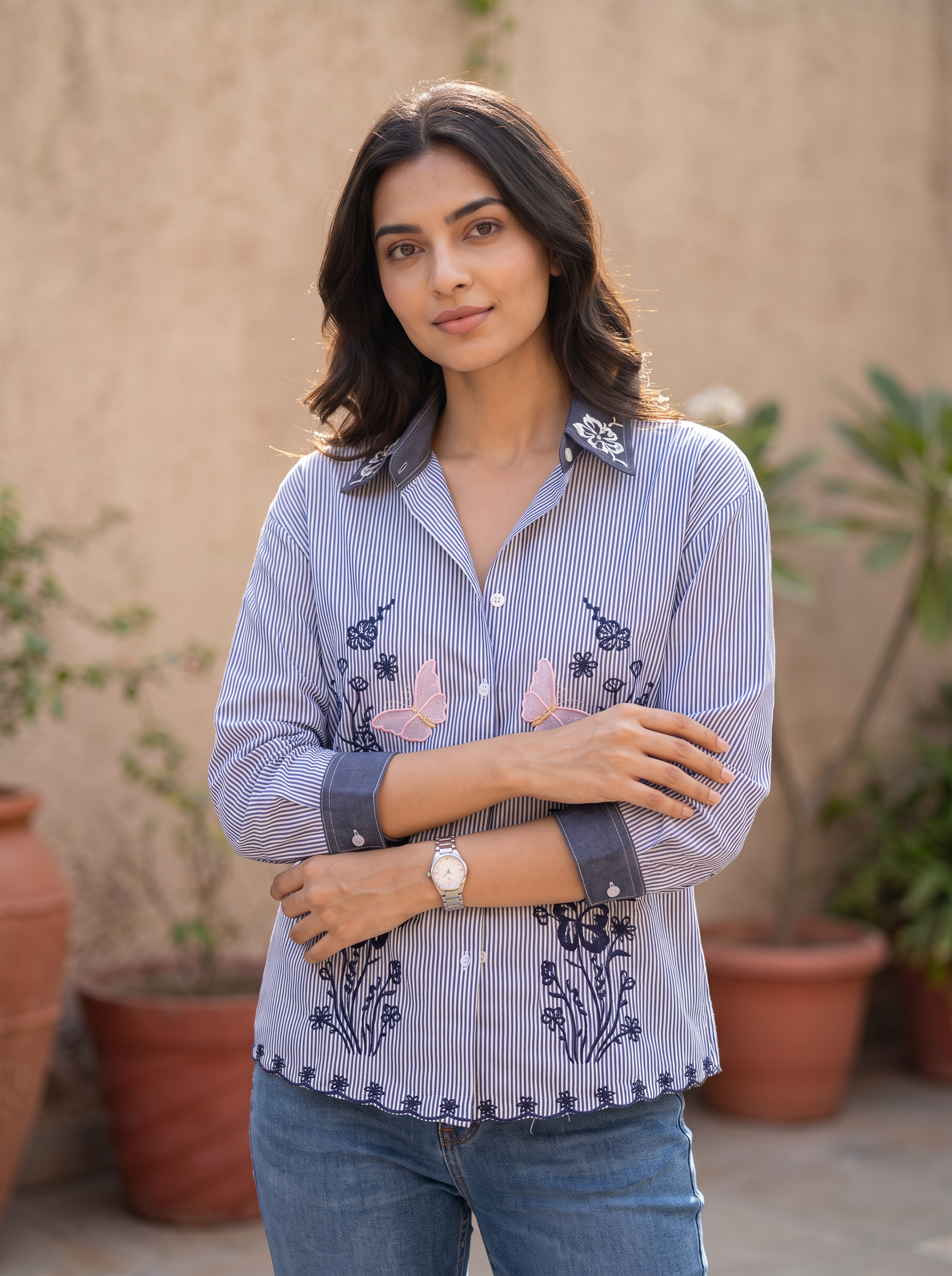 Striped Floral Shirt