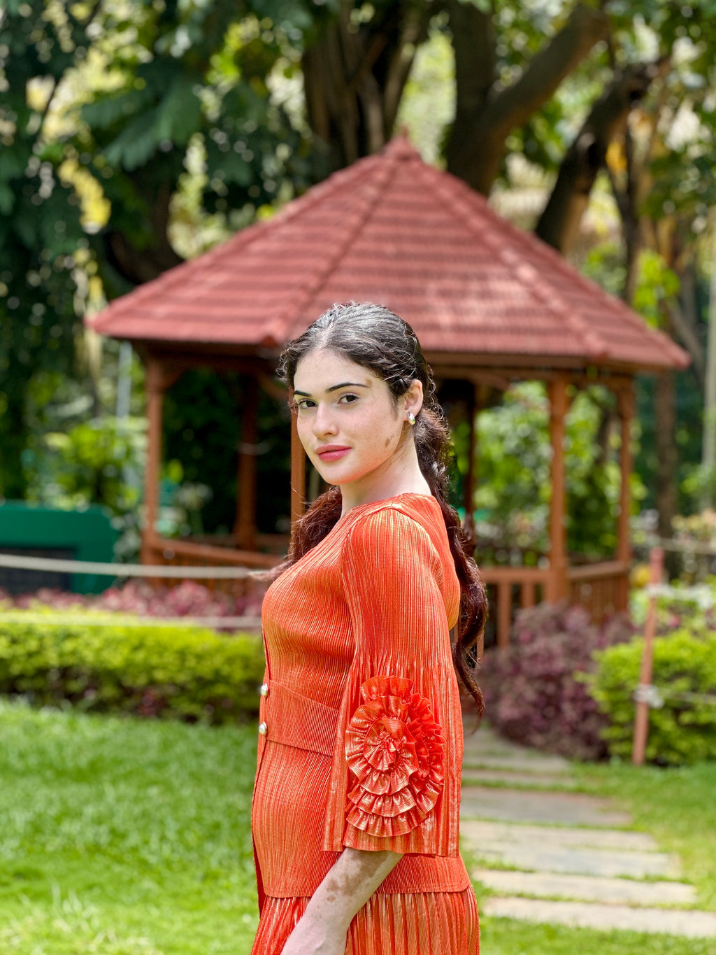 Irene Metallic Set- Orange