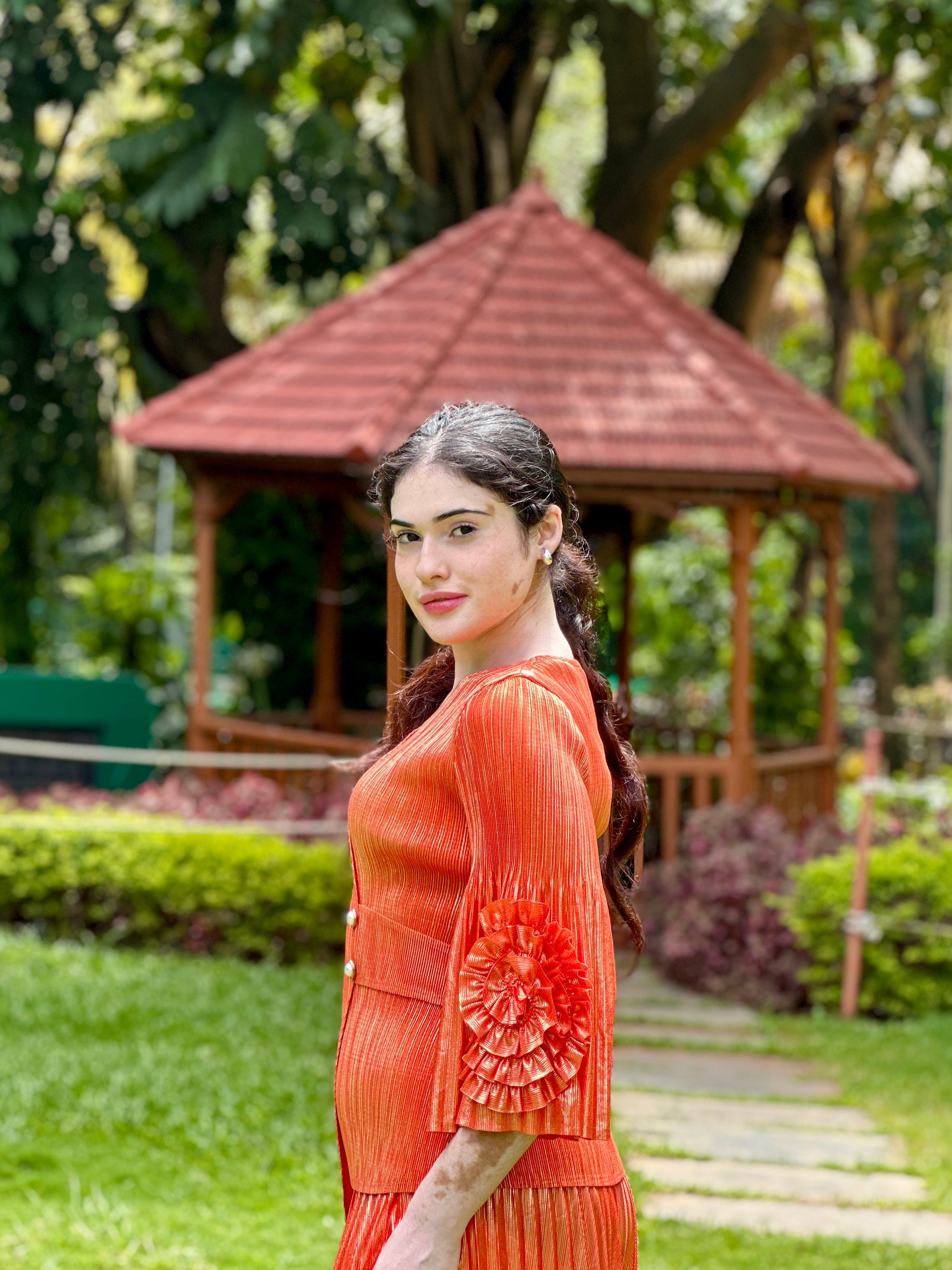 Irene Metallic Set- Orange