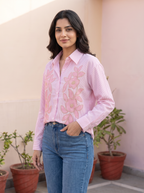Soft Pink Embroidered Shirt