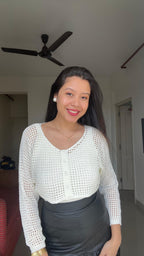 AURA Crochet Buttoned Cardigan