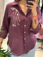 Wine Linen Shirt