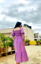 Lilac Bloom Smocked Maxi Dress