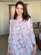 Blush Bloom Pleated Shirt