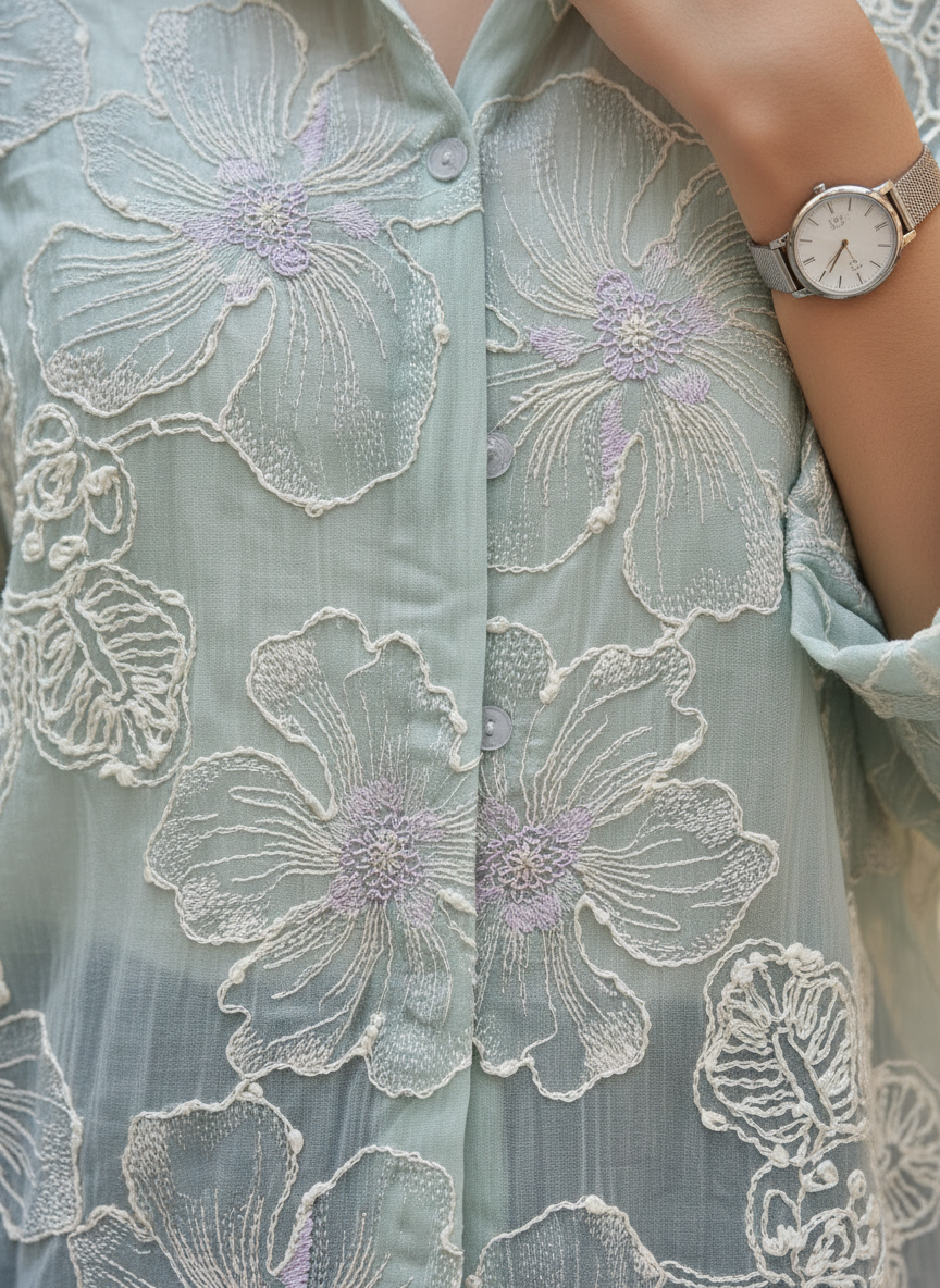 Floral Embroidered shirt