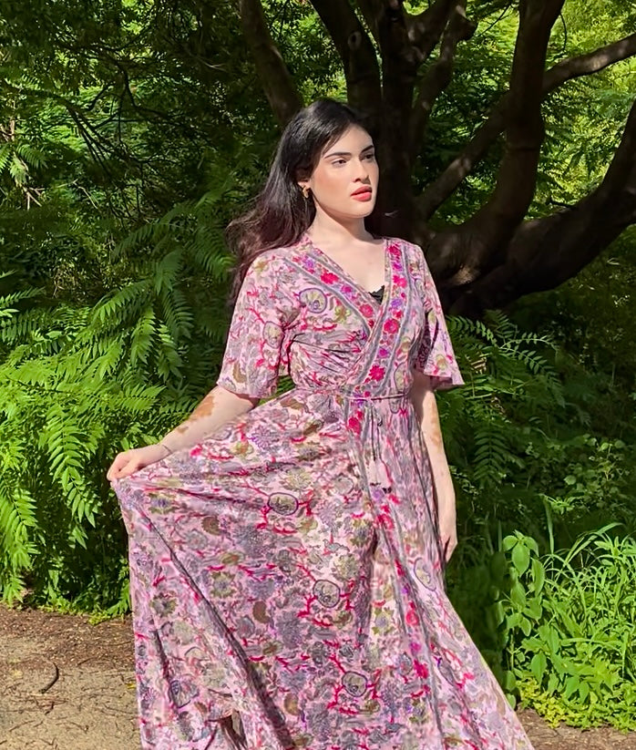 Floral Grace Wrap Maxi Dress