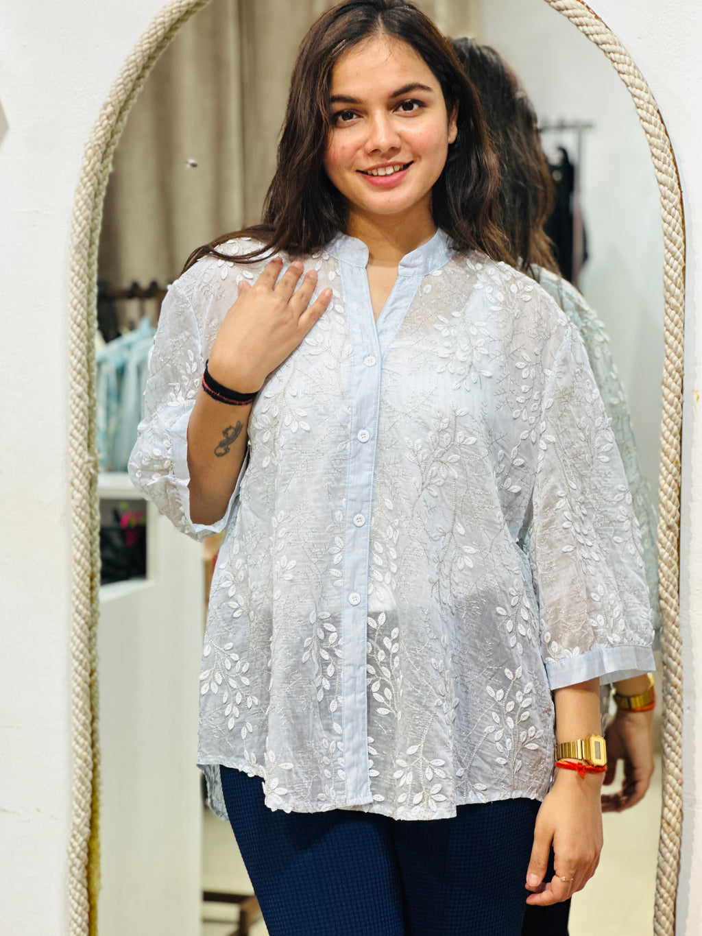 Ethereal Sky Embroidered Shirt