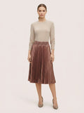 Metallic Pleated Mini Skirt