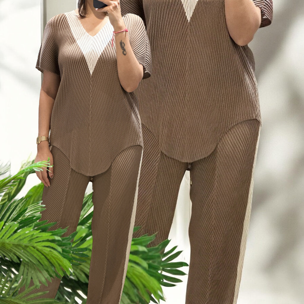 DUO Co-ord set- brown beige