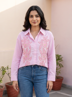Soft Pink Embroidered Shirt