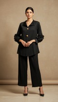 The Royal Amethyst Pleated Co-ord-Black