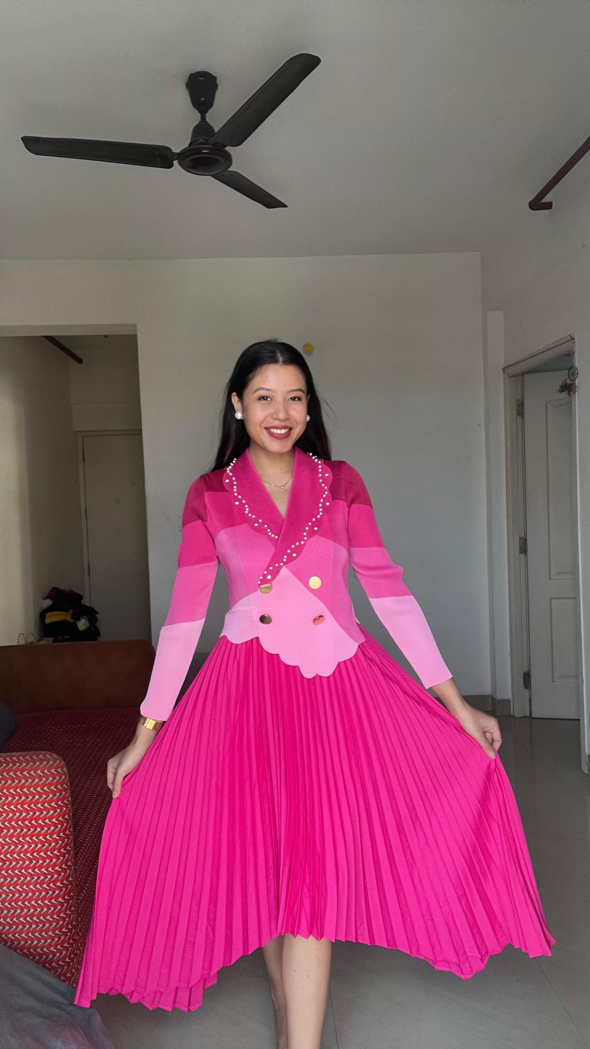 ELYSIA Pearl Pleated Dress