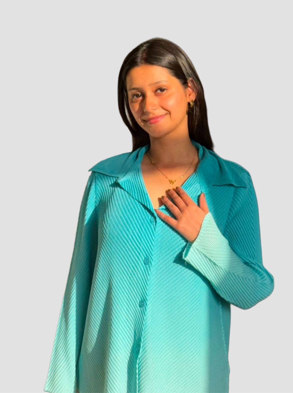 Rocio Gradient Shirt- Blue