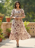 Amethyst Flora Smocked Midi Dress