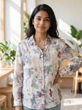 Floral linen shirt