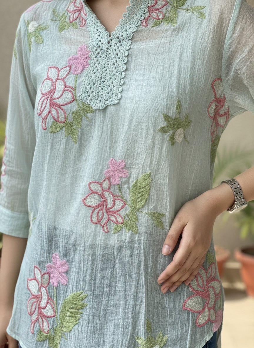 Floral Embroidered Tunic