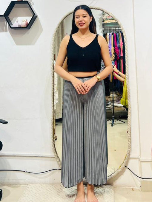 The Signature High-Rise Pleated Palazzo Trousers