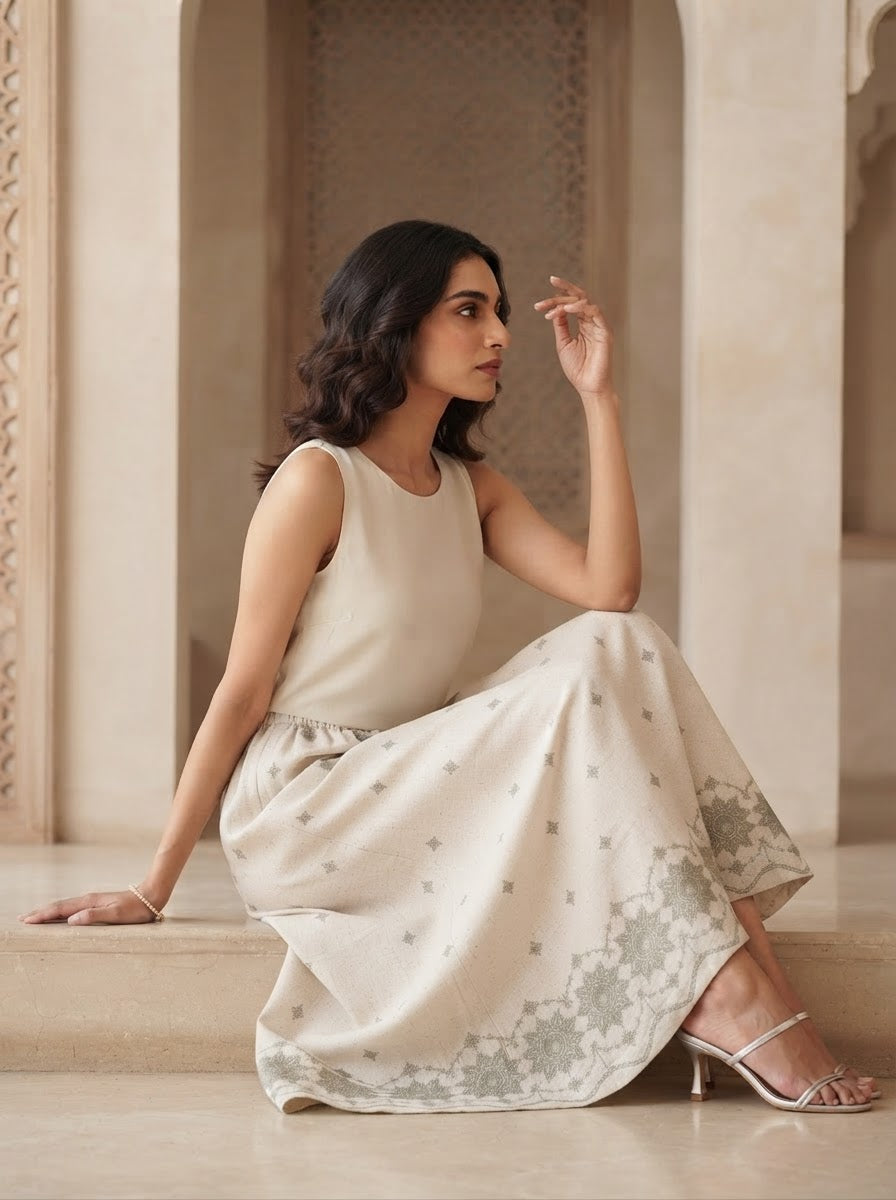 Linen Embroidered Pant