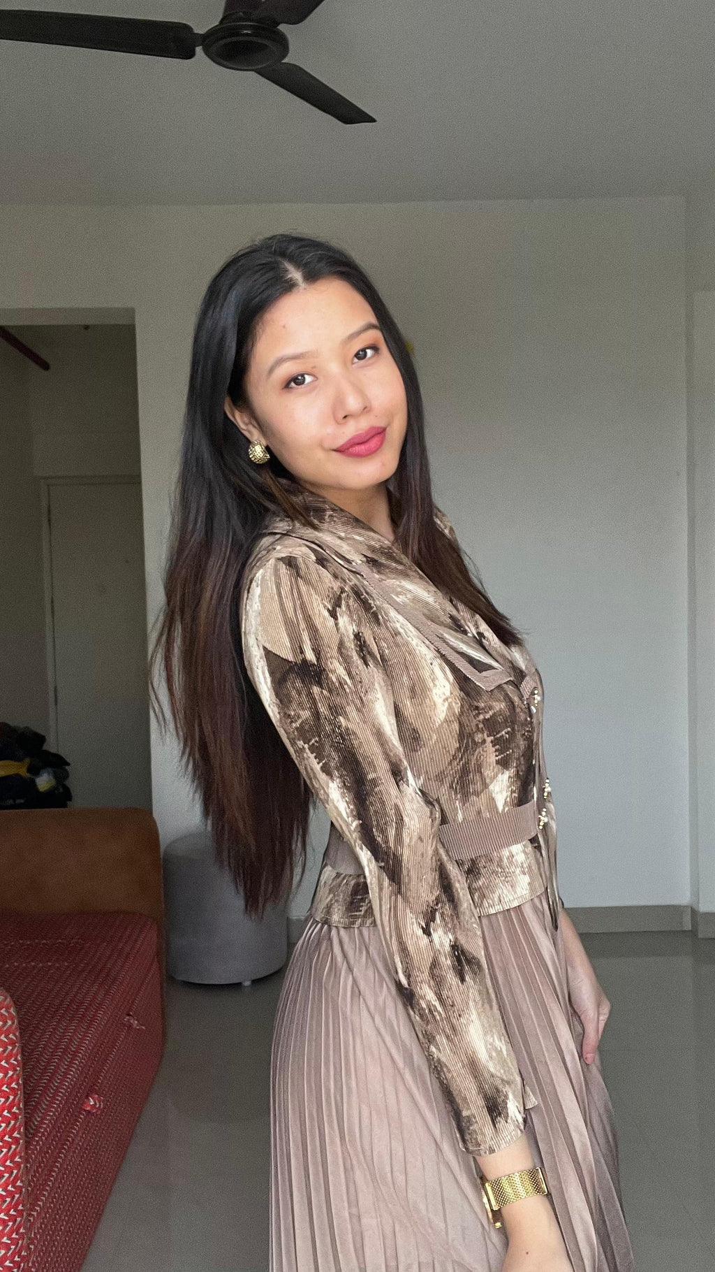 ÉCLAT Pleated Statement Dress