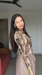 ÉCLAT Pleated Statement Dress