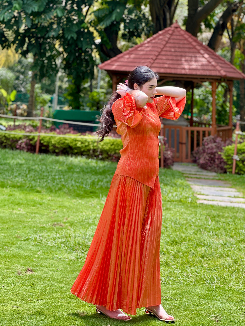 Irene Metallic Set- Orange