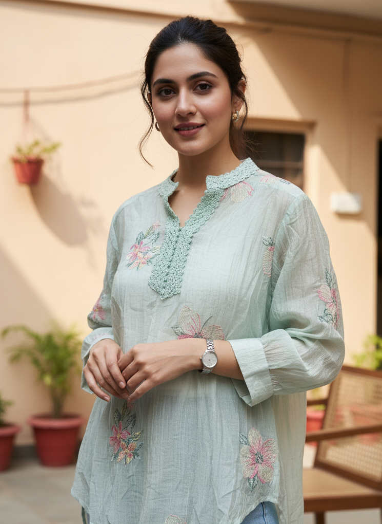 Floral Embroidered Tunic
