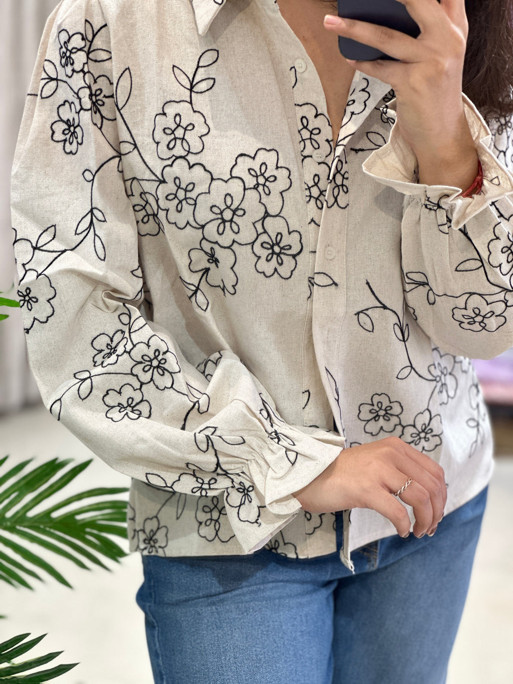 Linen Khadi Shirt- Ivory