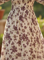 Amethyst Flora Smocked Midi Dress