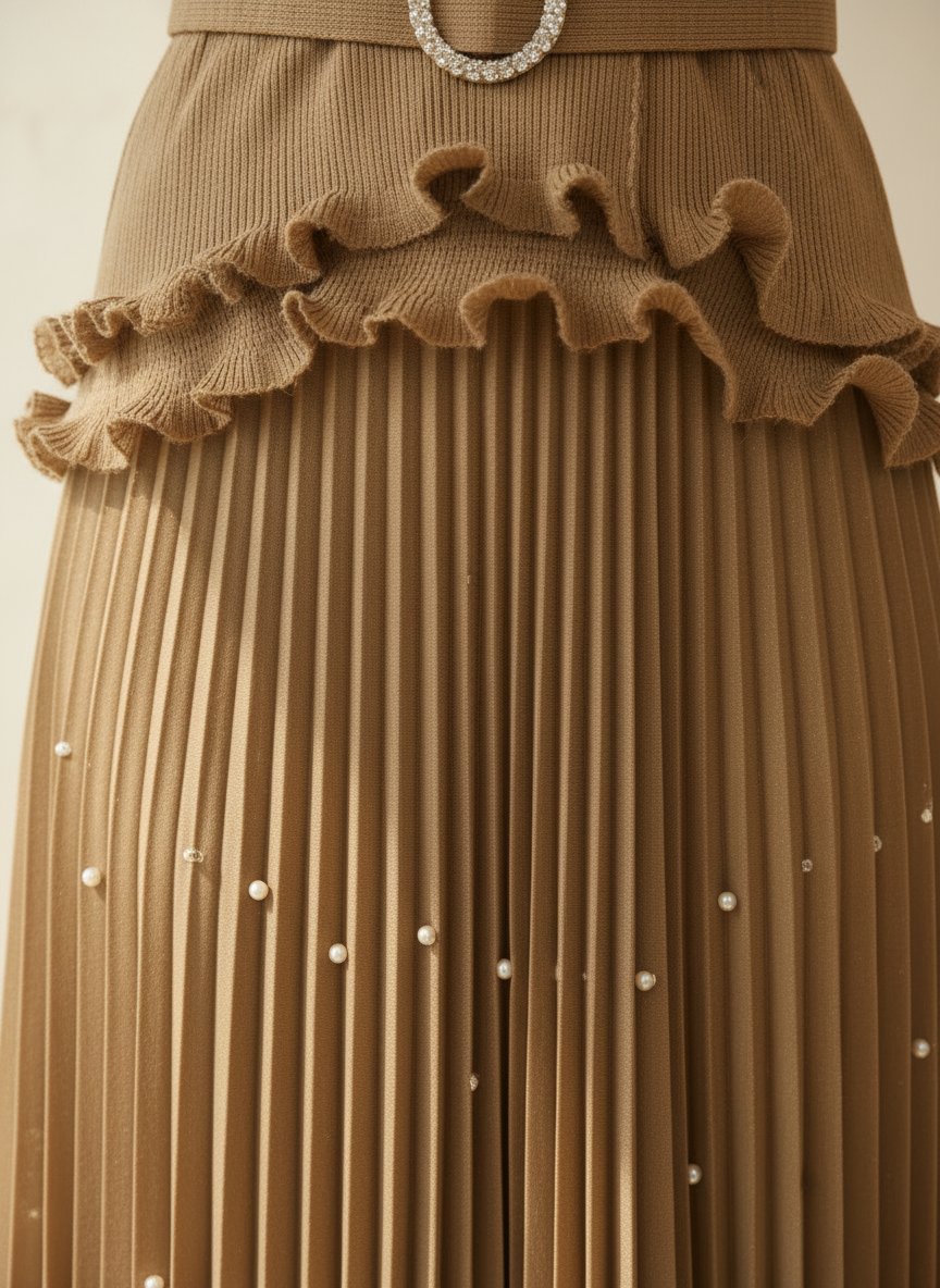 Elizabeth Pearl Pleated Dress