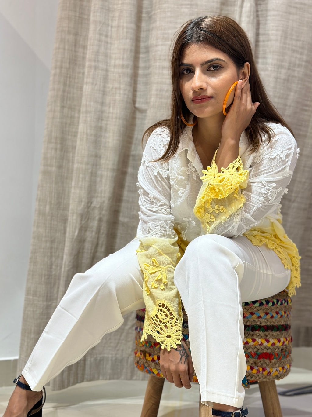 SHADED OMBRE MULMUL SHIRT