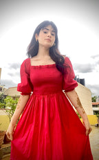 Ruby Romance Smocked Maxi Dress