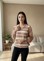 Blush Knit Sleeve Top – Korean Edit