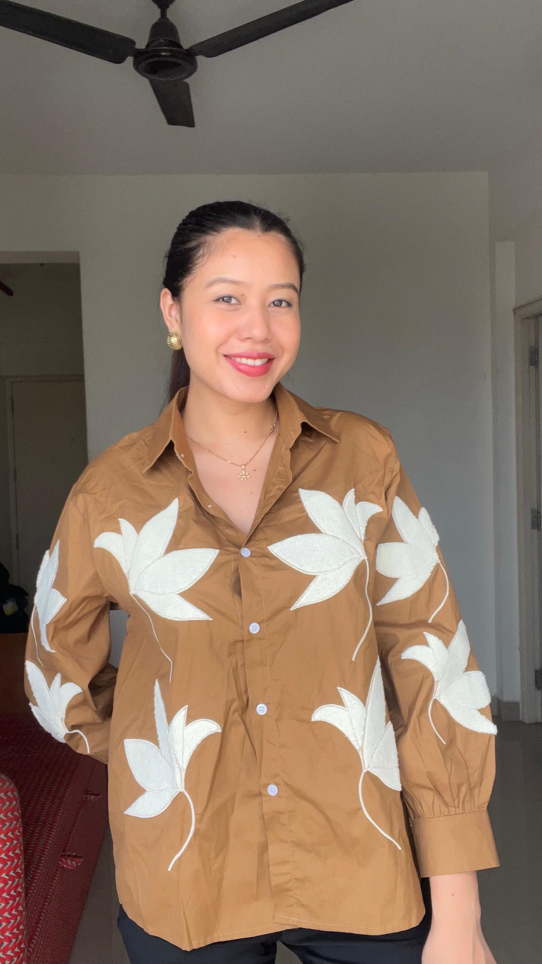 Ochre Earth Appliqué Shirt