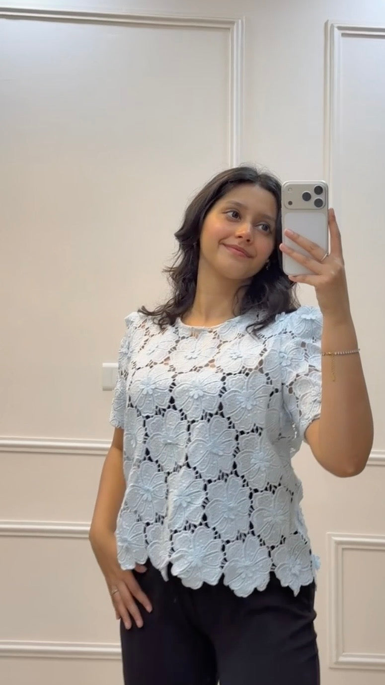 Cute cutwork top